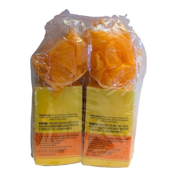 Calgon Hawaiian Ginger Ultra Moisturizing Bath Beads 3.5 oz Two Boxes Small Poof - Picture 2 of 4